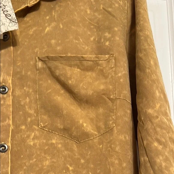 Mystree Acid Washed Gold Shirt Dress - Picture 3 of 6